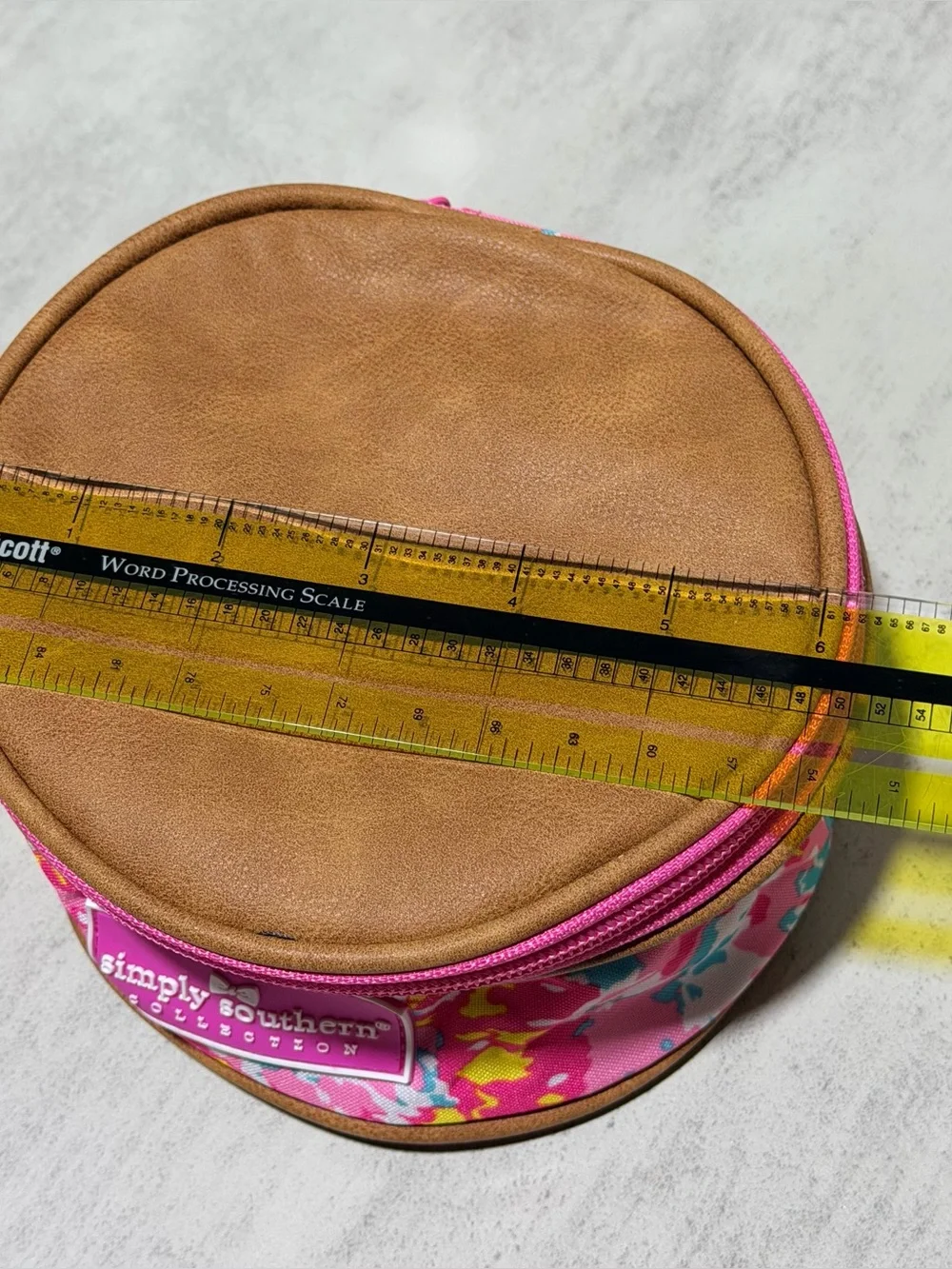 Simply Southern Pink Floral Cosmetic Pouch with Multicolor Accents